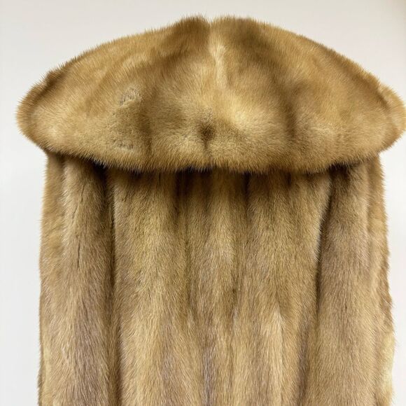 Vintage Natural Autumn Haze Oversized Collar Letout Mink Genuine Fur Coat - Picture 8 of 17